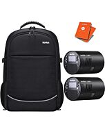 Godox AD100 Pro Twin Head Kit with Photography Backpack | Portable Pocket Flash